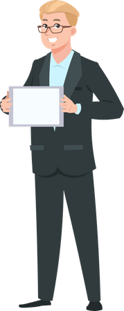 Businessman holding tablet  Illustration