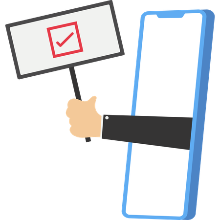 Businessman holding vote board  Illustration