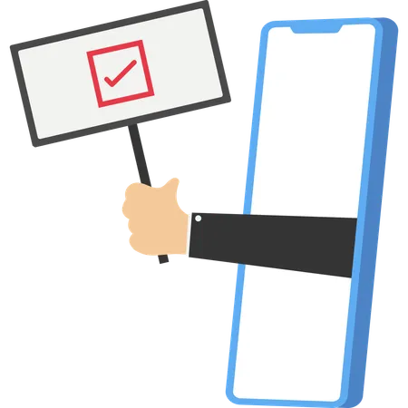 Businessman holding vote board  Illustration