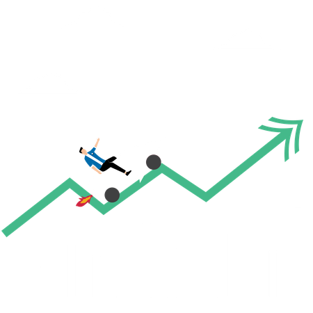 Businessman Incurs Loss Profit From Share Market  Illustration