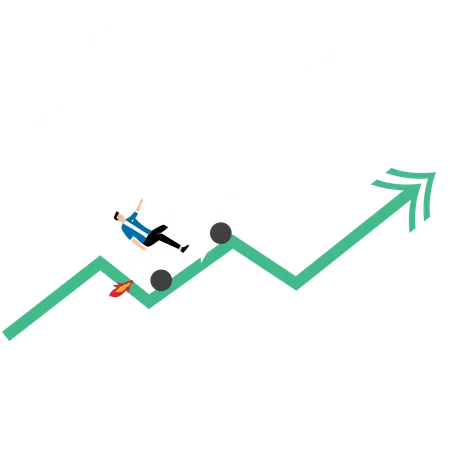 Businessman Incurs Loss Profit From Share Market  Illustration