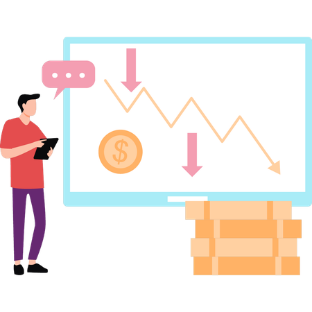 Businessman is facing financial crisis  Illustration