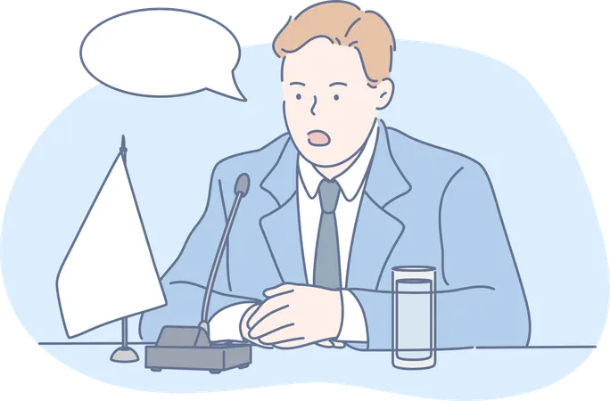 Businessman is giving media speech  Illustration