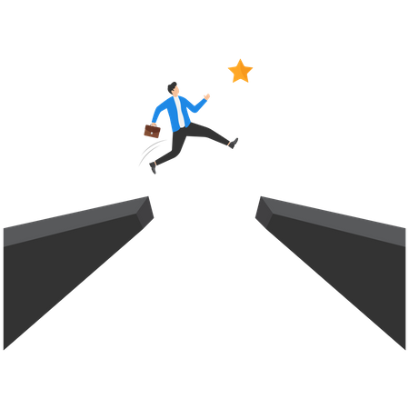 Businessman is jumping hurdle  Illustration