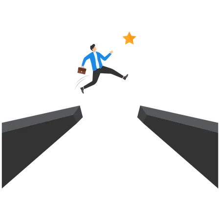 Businessman is jumping hurdle  Illustration