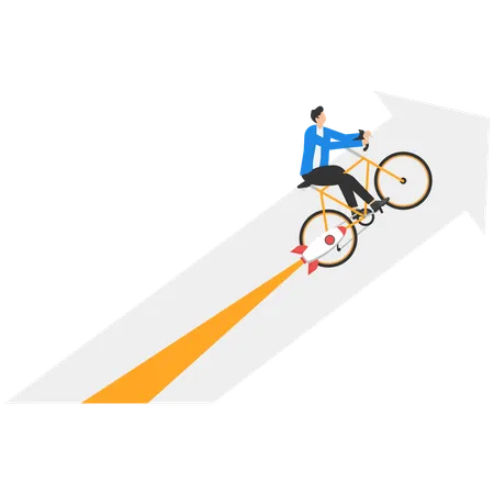 Businessman lifted up bicycle  Illustration