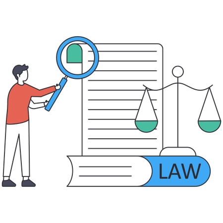 Businessman managing legal laws  Illustration