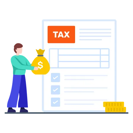 Businessman paying tax  Illustration