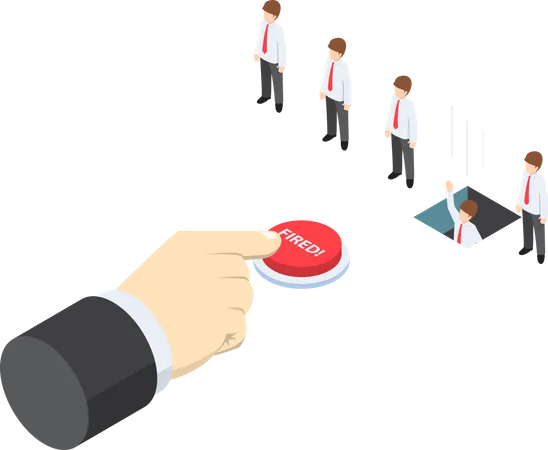 Businessman pushing fired button  Illustration