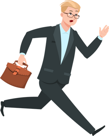 Businessman running  Illustration