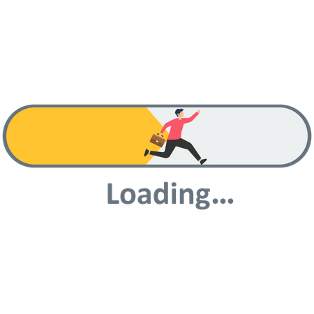 Businessman running in a loading bar  Illustration