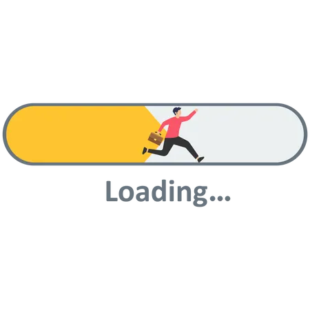 Businessman running in a loading bar  Illustration