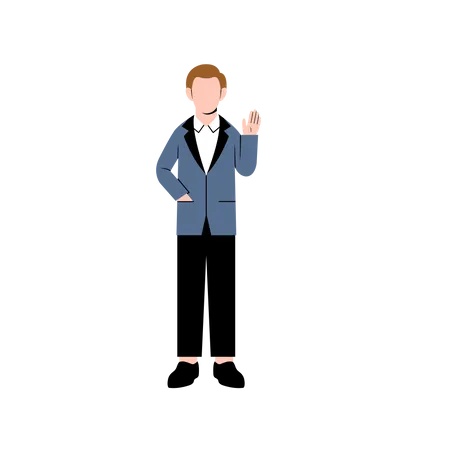 Businessman say hello  Illustration