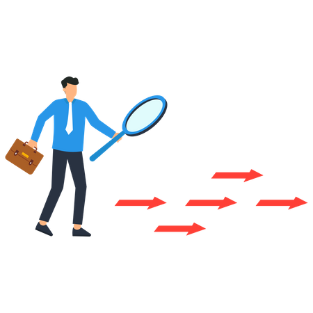 Businessman searching for correct path  Illustration