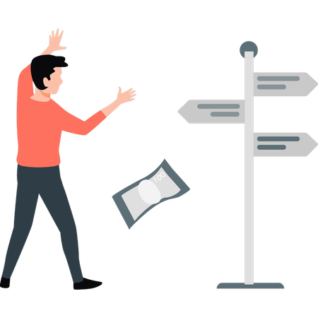 Businessman showing direction board  Illustration