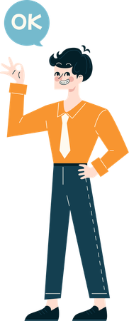 Businessman showing okay gesture  イラスト