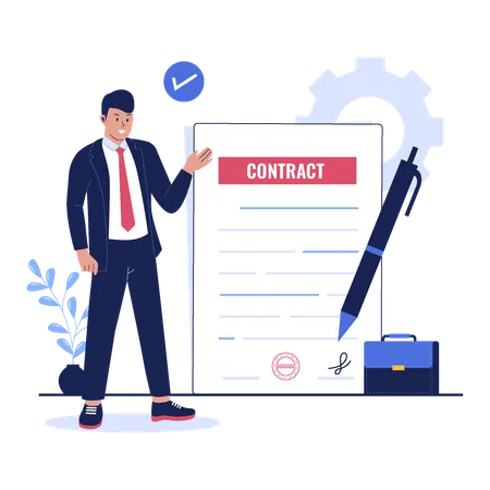 Businessman signing agreement  Illustration