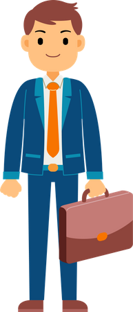 Businessman standing with briefcase  Illustration