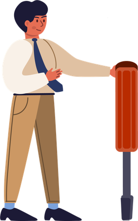 Businessman standing with screwdriver  Illustration