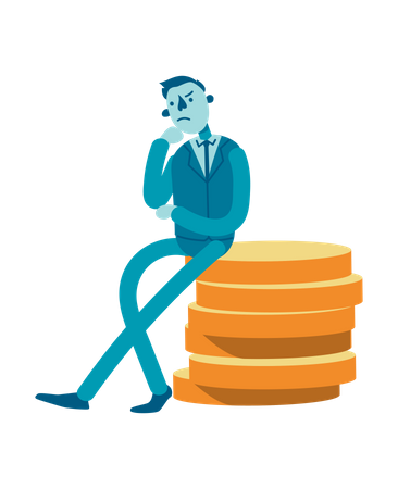 Businessman thinking to grow business  Illustration