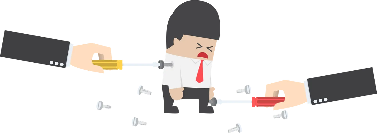 Businessman tired of overload work  Illustration