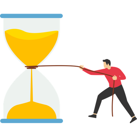 Businessman try to stop time  Illustration