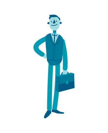 Businessman with Briefcase  Illustration