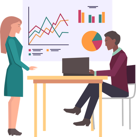 Businessteam analyzing project strategy  Illustration