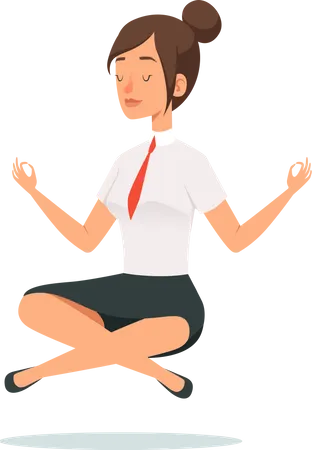 Businesswoman doing meditation  일러스트레이션