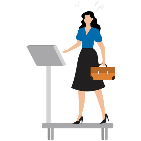 Businesswoman losing weight  Illustration