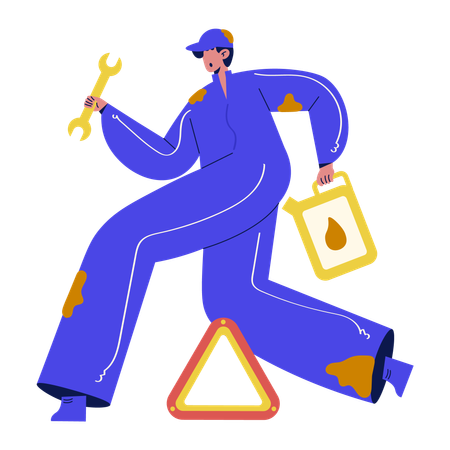 Busy Mechanic  Illustration