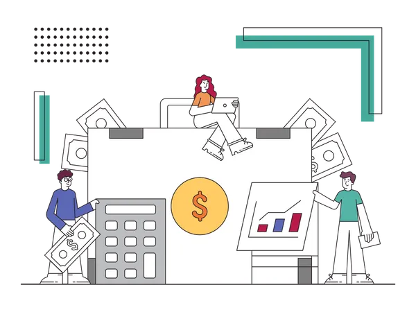 CA doing finance management  イラスト