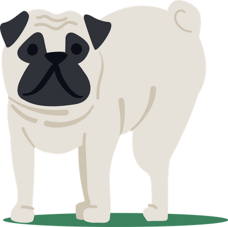 Cachorro pug cômico  Ilustração