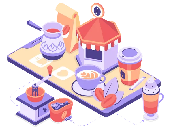 Cafeteria on-line  Ilustração