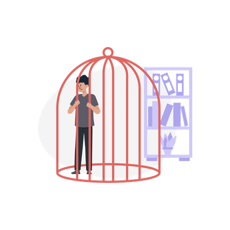 Cage mentale  Illustration