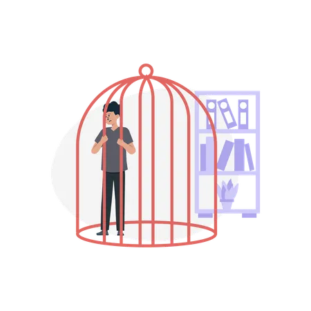 Cage mentale  Illustration