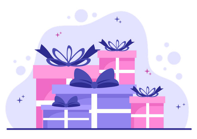 Cajas de regalo envueltas  Ilustración