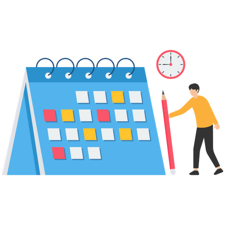 Horaire de travail ou calendrier des programmes  Illustration