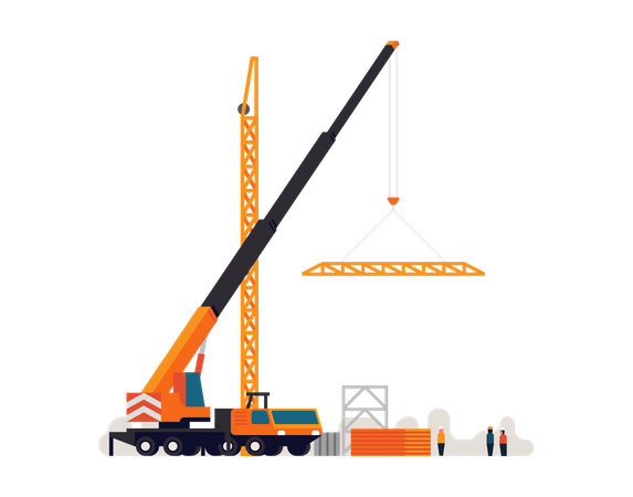 Structure en fer de levage de camion-grue  Illustration