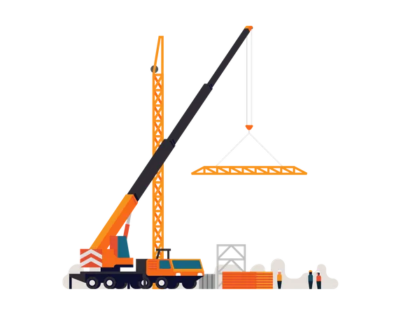 Structure en fer de levage de camion-grue  Illustration