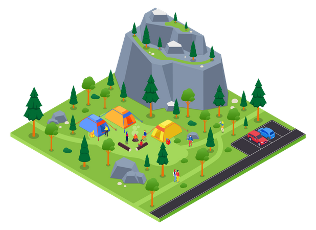 Camping site  Illustration