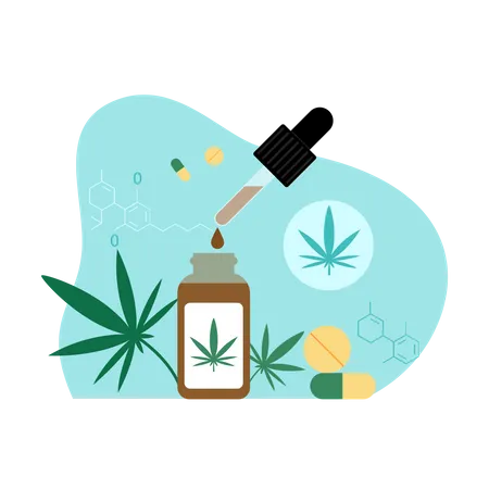 Medical research working on cbd oil  イラスト