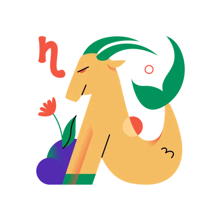 Capricorn Zodiac Sign  Illustration