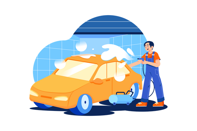 Car cleaning  Illustration