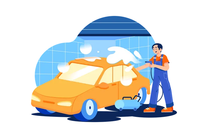 Car cleaning  Illustration