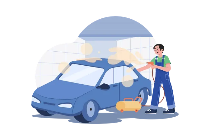 Car cleaning  Illustration