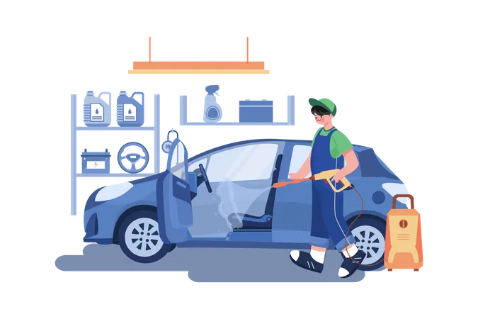 Car cleaning  Illustration