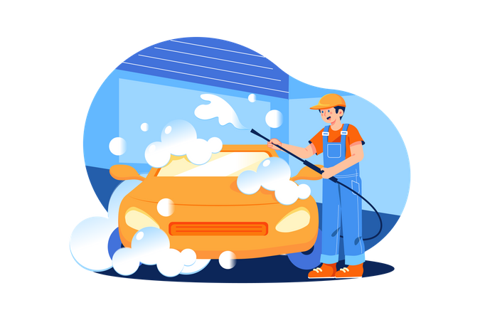 Car cleaning service  Illustration