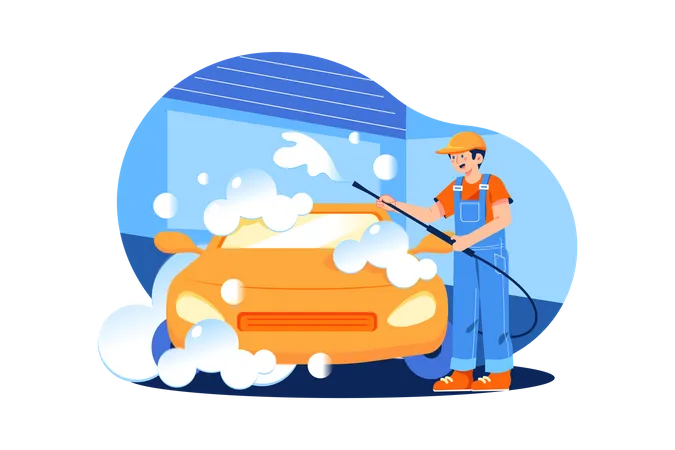 Car cleaning service  Illustration