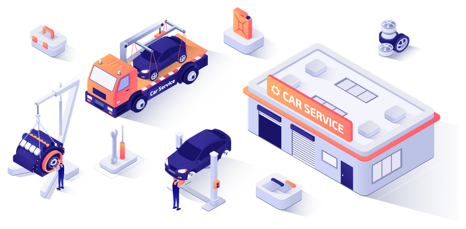 Car service center  Illustration